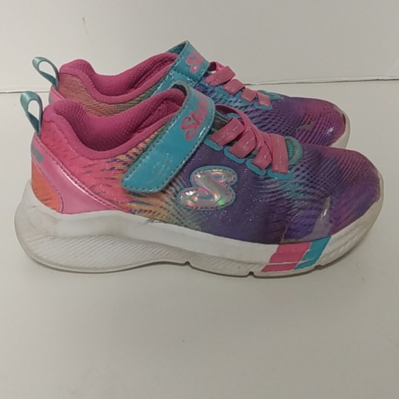 Skechers sneakers youth size 11 pink/purple and blue - Picture 3 of 11